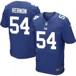 Nike Giants #54 Olivier Vernon Royal Blue Team Color Mens Stitched NFL Elite Jersey