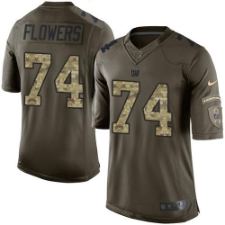 Nike Giants #74 Ereck Flowers Green Mens Stitched NFL Limited Salute to Service Jersey