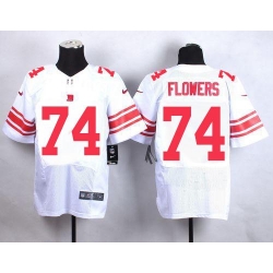 Nike Giants #74 Ereck Flowers White Mens Stitched NFL Elite Jersey