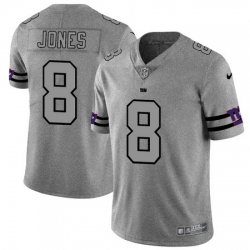 Nike Giants 8 Daniel Jones 2019 Gray Gridiron Gray Vapor Untouchable Limited Jersey