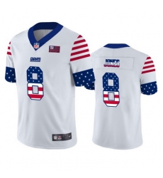 Nike Giants 8 Daniel Jones White USA Flag Fashion Limited Jersey