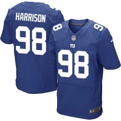 Nike Giants #98 Damon Harrison Royal Blue Team Color Mens Stitched NFL Elite Jersey