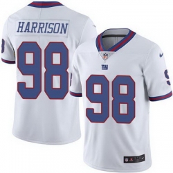 Nike Giants #98 Damon Harrison White Mens Stitched NFL Limited Rush Jersey