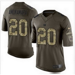 Nike New York Giants #20 Prince Amukamara Green Mens Stitched NFL Limited Salute to Service Jersey