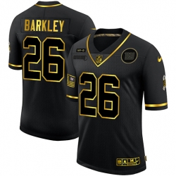 Nike New York Giants 26 Saquon Barkley Black Gold 2020 Salute To Service Limited Jersey