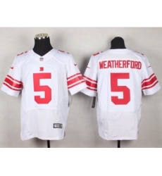 Nike New York Giants 5 Steve Weatherford white Elite NFL Jersey