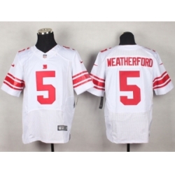 Nike New York Giants 5 Steve Weatherford white Elite NFL Jersey