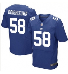 Nike New York Giants #58 Owa Odighizuwa Royal Blue Team Color Mens Stitched NFL Elite Jersey