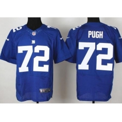Nike New York Giants 72 Justin Pugh Blue Elite NFL Jersey