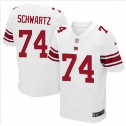 Nike New York Giants #74 Geoff Schwartz White Men 27s Stitched NFL Elite Jersey