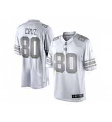 Nike New York Giants 80 Victor Cruz White Limited Platinum NFL Jersey