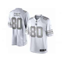 Nike New York Giants 80 Victor Cruz White Limited Platinum NFL Jersey