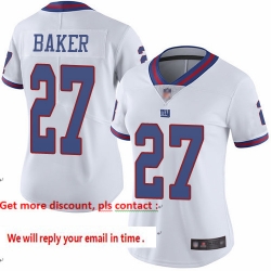 Giants 27 Deandre Baker White Women Stitched Football Limited Rush Jersey