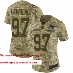 Giants 97 Dexter Lawrence Camo Women Stitched Football Limited 2018 Salute to Service Jersey