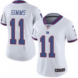 Nike Giants #11 Phil Simms White Womens Stitched NFL Limited Rush Jersey