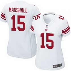 Nike Giants #15 Brandon Marshall White Womens Stitched NFL Elite Jersey