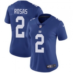Nike Giants 2 Aldrick Rosas Royal Blue Team Color Womens Stitched NFL Vapor Untouchable Limited Jersey