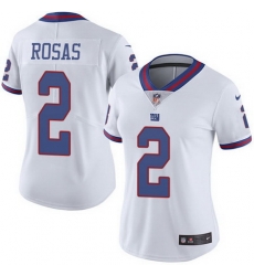 Nike Giants 2 Aldrick Rosas White Womens Stitched NFL Limited Rush Jersey