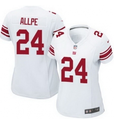 Nike Giants #24 Eli Apple White Women Stitched NFL Elite Jersey