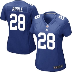 Nike Giants #28 Eli Apple Royal Blue Team Color Women's Stitched NFL Elite Jersey