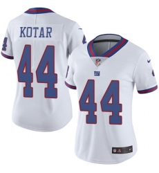 Nike Giants #44 Doug Kotar White Womens Stitched NFL Limited Rush Jersey