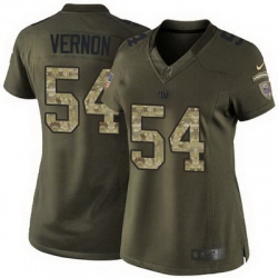 Nike Giants #54 Olivier Vernon Green Womens Stitched NFL Limited Salute to Service Jersey