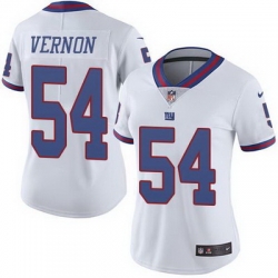 Nike Giants #54 Olivier Vernon White Womens Stitched NFL Limited Rush Jersey