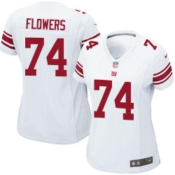 Nike Giants #74 Ereck Flowers White Womens Stitched NFL Elite Jersey