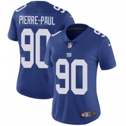 Nike Giants #90 Jason Pierre Paul Royal Blue Team Color Womens Stitched NFL Vapor Untouchable Limited Jersey