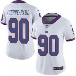 Nike Giants #90 Jason Pierre Paul White Womens Stitched NFL Limited Rush Jersey