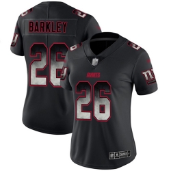Women Giants 26 Saquon Barkley Black Stitched Football Vapor Untouchable Limited Smoke Fashion Jersey