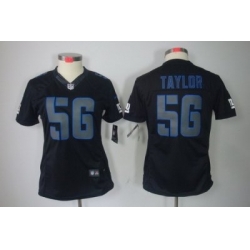 Women NEW NFL New York Giants 56 Lawrence Taylor Impact Limited Black Jerseys