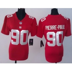 Women NEW New York Giants 90 Jason Pierre-Paul Red NFL Jerseys