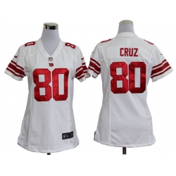 Women Nike New York Giants #80 Victor Cruz White Jerseys