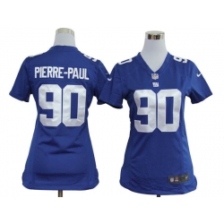 Women Nike New York Giants 90 Pierre-Paul Blue Nike NFL Jerseys