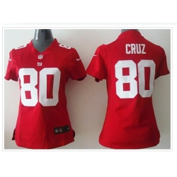 Womens NEW Giants #80 Victor Cruz Red NFL Elite Jersey