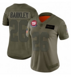 Womens New York Giants 26 Saquon Barkley Limited Camo 2019 Salute to Service Football Jersey
