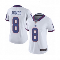 Womens New York Giants 8 Daniel Jones Limited White Rush Vapor Untouchable Football Jersey
