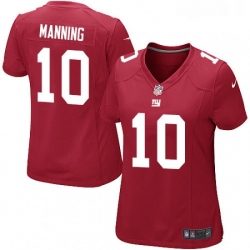 Womens Nike New York Giants 10 Eli Manning Game Red Alternate NFL Jersey