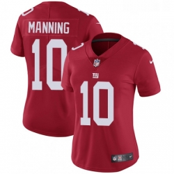 Womens Nike New York Giants 10 Eli Manning Red Alternate Vapor Untouchable Limited Player NFL Jersey