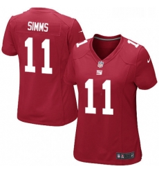 Womens Nike New York Giants 11 Phil Simms Game Red Alternate NFL Jersey