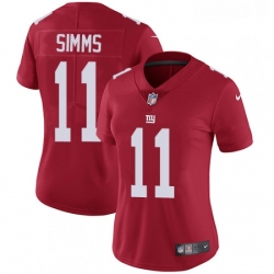 Womens Nike New York Giants 11 Phil Simms Red Alternate Vapor Untouchable Limited Player NFL Jersey