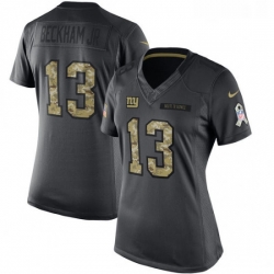 Womens Nike New York Giants 13 Odell Beckham Jr Limited Black 2016 Salute to Service NFL Jersey
