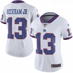Womens Nike New York Giants 13 Odell Beckham Jr Limited White Rush Vapor Untouchable NFL Jersey