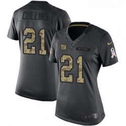 Womens Nike New York Giants 21 Landon Collins Limited Black 2016 Salute to Service NFL Jersey