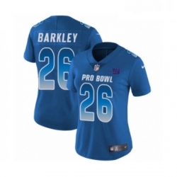 Womens Nike New York Giants 26 Saquon Barkley Limited Royal Blue NFC 2019 Pro Bowl NFL Jersey