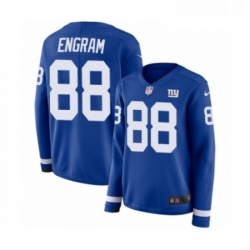 Womens Nike New York Giants 88 Evan Engram Limited Royal Blue Therma Long Sleeve NFL Jersey