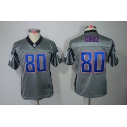 Nike Youth New York Giants #80 Victor Cruz [Youth Grey Shadow Elite Jerseys]
