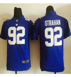 Youth New Giants #92 Michael Strahan Royal Blue Team Color Stitched NFL Elite Jersey