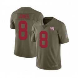 Youth New York Giants 8 Daniel Jones Limited Olive 2017 Salute to Service Football Jersey